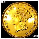 1889 Rare Gold Dollar CHOICE BU+