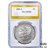 1881-S Morgan Silver Dollar PGA MS66