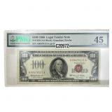 1966 $100 Legal Tender Fr#1550 (AA Block) PMG 45