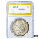 1881-S Morgan Silver Dollar PGA MS64