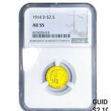 1914-D $2.50 Gold Quarter Eagle NGC AU55