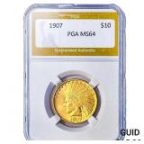 1907 $10 Gold Eagle PGA MS64