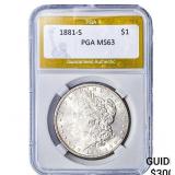 1881-S Morgan Silver Dollar PGA MS63