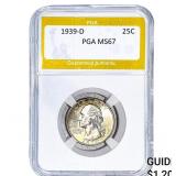 1939-D Washington Silver Quarter PGA MS67
