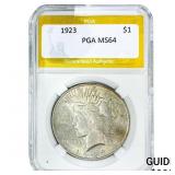 1923 Silver Peace Dollar PGA MS64