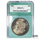 1885 Morgan Silver Dollar NTC MS63 PL