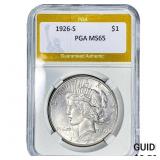 1926-S Silver Peace Dollar PGA MS65