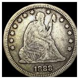 1888-S Silver Seated Liberty Quarter LIGHTLY CIRCU