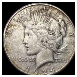 1924-S Silver Peace Dollar NEARLY UNCIRCULATED