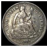 1861 Silver Half Dime LIGHTLY CIRCULATED
