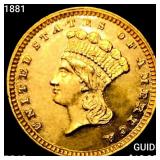 1881 Rare Gold Dollar CHOICE PROOF