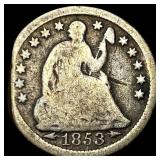 1853 Arrows Seated Liberty Half Dime NICELY CIRCUL