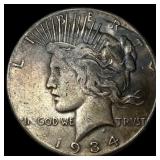 1934 Silver Peace Dollar NEARLY UNCIRCULATED
