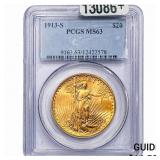 1913-S $20 Gold Double Eagle PCGS MS63