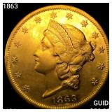 1863 $20 Gold Double Eagle UNCIRCULATED