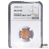 1928-D Wheat Cent NGC MS65 RD