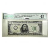 1934A $500 Fed Res Note New York Fr#2202-B PMG 45