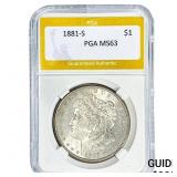 1881-S Morgan Silver Dollar PGA MS63