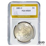 1881-S Morgan Silver Dollar PGA MS64