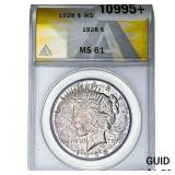 1928 Silver Peace Dollar ANACS MS61