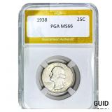 1938 Washington Silver Quarter PGA MS66