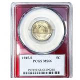 1945-S Jefferson Nickel PCGS MS66