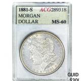 1881-S Morgan Silver Dollar ACG MS60