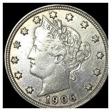 1906 Liberty Head Nickel NEARLY UNCIRCULATED