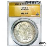 1921 Morgan Silver Dollar ANACS MS65