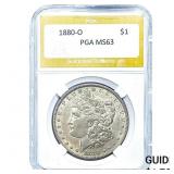 1880-O Morgan Silver Dollar PGA MS63