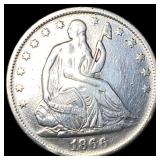 1866-S Silver Half Dollar NEARLY UNCIRCULATED