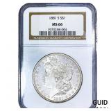 1881-S Morgan Silver Dollar NGC MS66