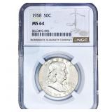 1958 Franklin Half Dollar NGC MS64