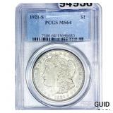 1921-S Morgan Silver Dollar PCGS MS64