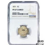1871 Shield Nickel NGC PF67 Cameo
