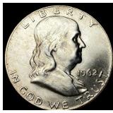 1962-D Silver Half Dollar Franklin GEM BU