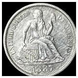 1887-S Silver Dime UNCIRCULATED