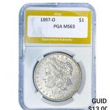 1897-O Morgan Silver Dollar PGA MS63