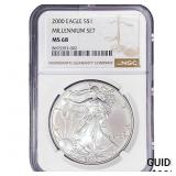 2000 Silver Eagle NGC MS68 Millennium Set