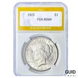 1923 Silver Peace Dollar PGA MS64