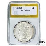 1880-O Morgan Silver Dollar PGA MS64