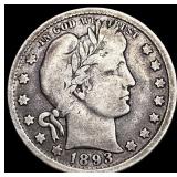 1893-O Silver Barber Quarter LIGHTLY CIRCULATED