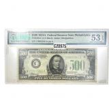 1934A $500 Fed Res Note Philly Fr#2202-C PMG 53