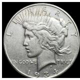1934 Silver Peace Dollar NEARLY UNCIRCULATED