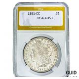 1891-CC Morgan Silver Dollar PGA AU53