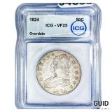 1824 Capped Bust Half Dollar ICG VF25