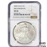 2000 Silver Eagle NGC MS68 Millennium Set