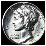 1938 Mercury Dime GEM BU