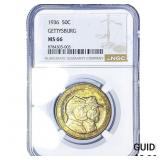 1936 Gettysburg Half Dollar NGC MS66