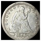 1853 Arrows Seated Liberty Quarter LIGHTLY CIRCULA